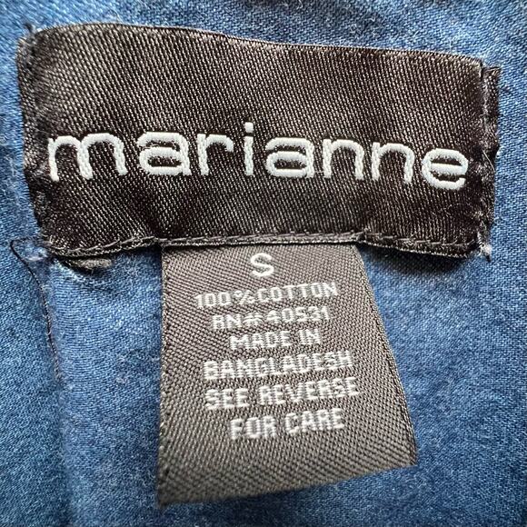 Marianne Womens Long Sleeve Blue Jean Shirt Size S - Picture 3 of 9